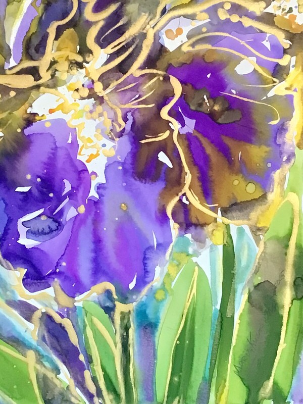 IRIS 5.Original Watercolor Painting gallery