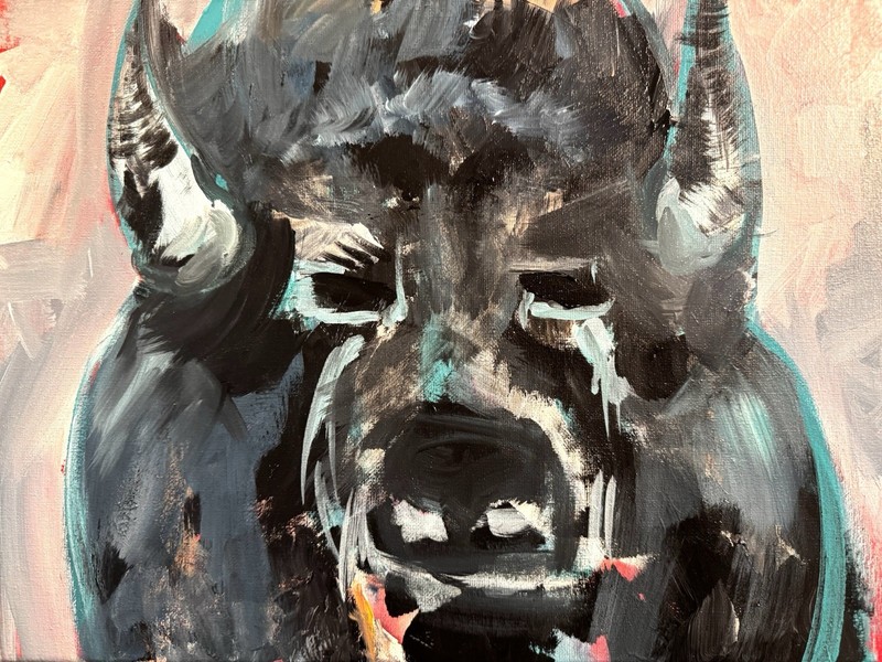 SAMATOWIC Original Abstract Expressionism Buffalo 12x16 Signed Fine Art 573 gallery