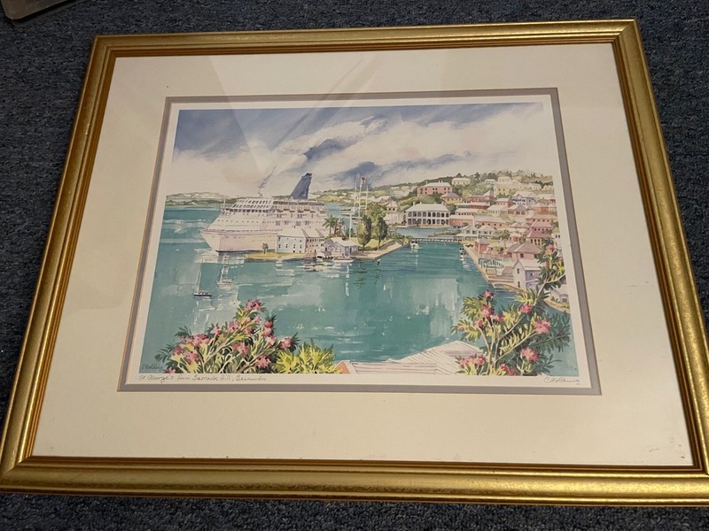carol holding st georges from barrick Hill, bermuda