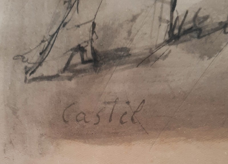 MOSHE CASTEL (1909-1991), Ink on Paper, A Nude Lady Sitting, Signed gallery