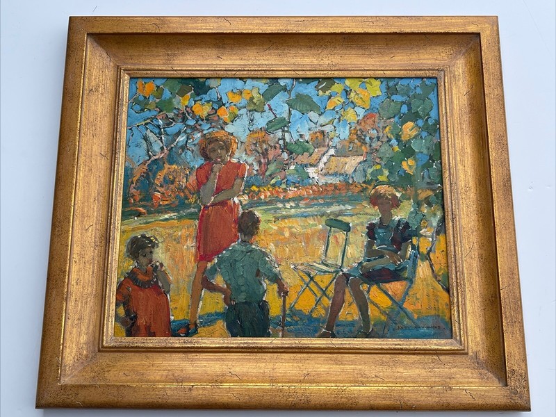 ANTIQUE IMPRESSIONIST PAINTING FAMOUS LANDSCAPE Arthur Henry Knighton-Hammond