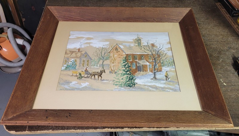 Nice Watercolor/Gouache Painting Town Scene William Falkler York, Pa Listed Art.