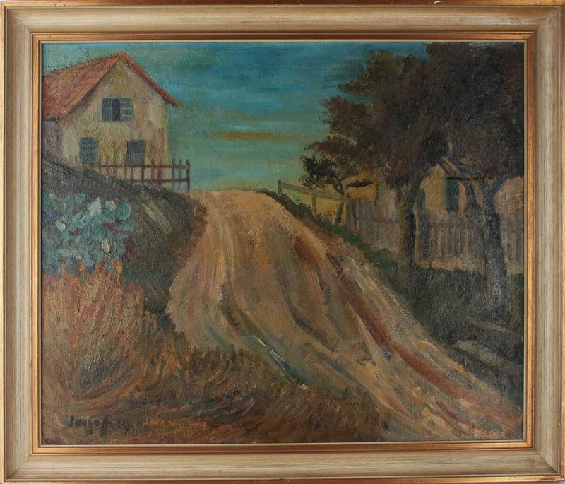 Hans Imhoff (1874 - approx. 1953 - Dorfstrasse oil painting 1929