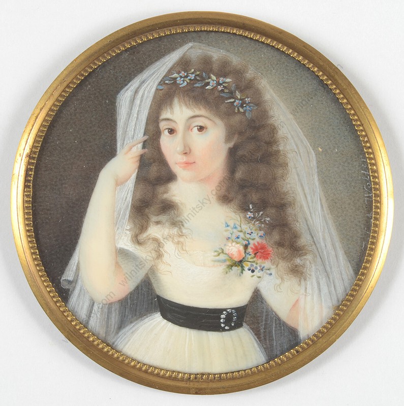 Joseph Walter (fl. 1792/94 in Vienna) «Portrait of a young bride», miniature
