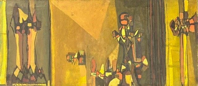 «Untitled» Angelo Ippolito, Yellow 1950s Abstract Expressionism, New York School