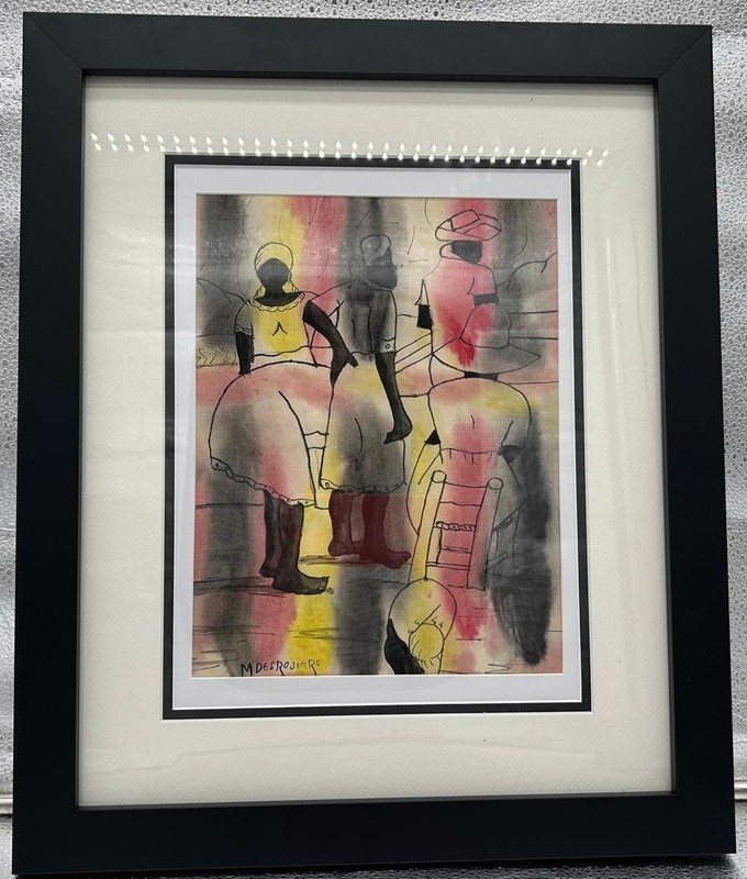 Haitian watercolor by Milthiade Desrosiers 9×12″