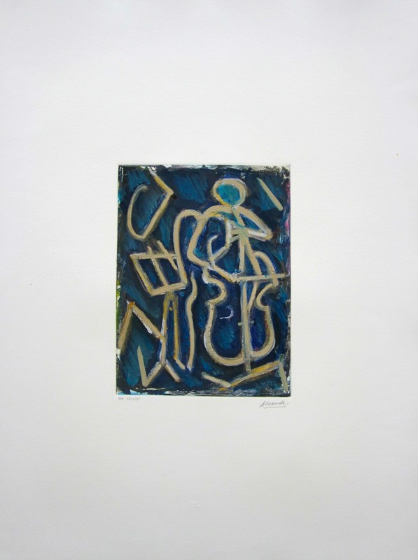 Arthur Secunda «The Cellist,» 2008 Mixed Media Monotype