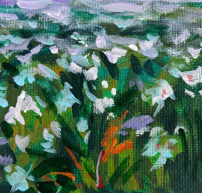 Acrylic Painting Sunset And Chamomile Field M. Patskan Original nAAA4873 gallery
