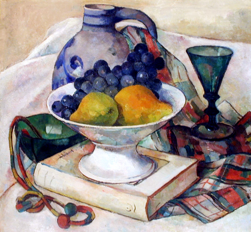 STILL LIFE SALE New York Oil SAMUEL HALPERT ‘Fruit in Footed Bowl’, 20″ x 22″