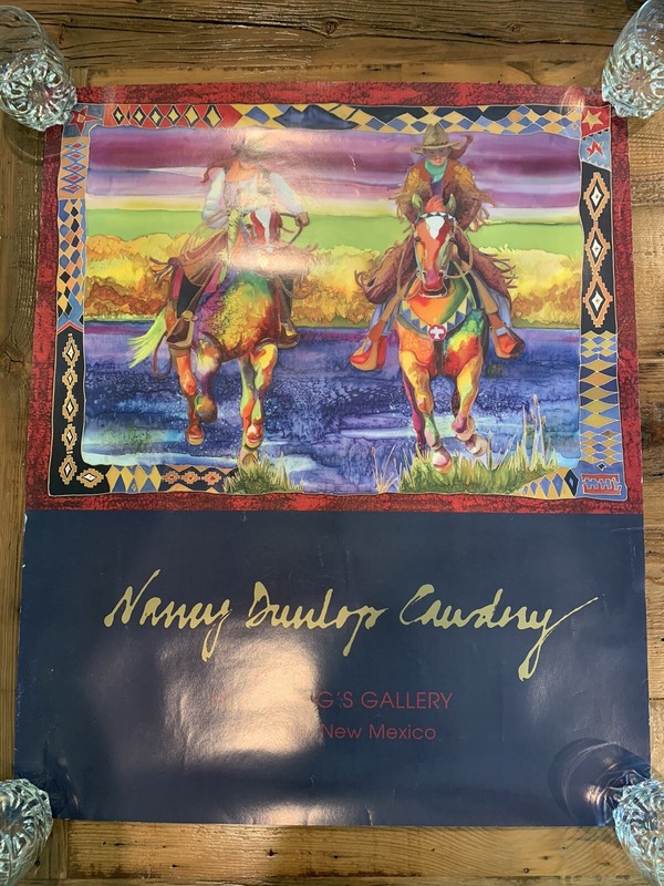 Nancy Dunlop Cawdrey Exhibition Poster Cowboys Horses Western New Mexico