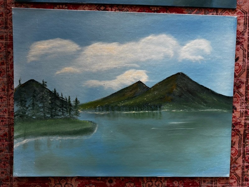 Student Painting Study Lakes Mountains Landscape SET 2 B 18x24 Inch Unsigned gallery