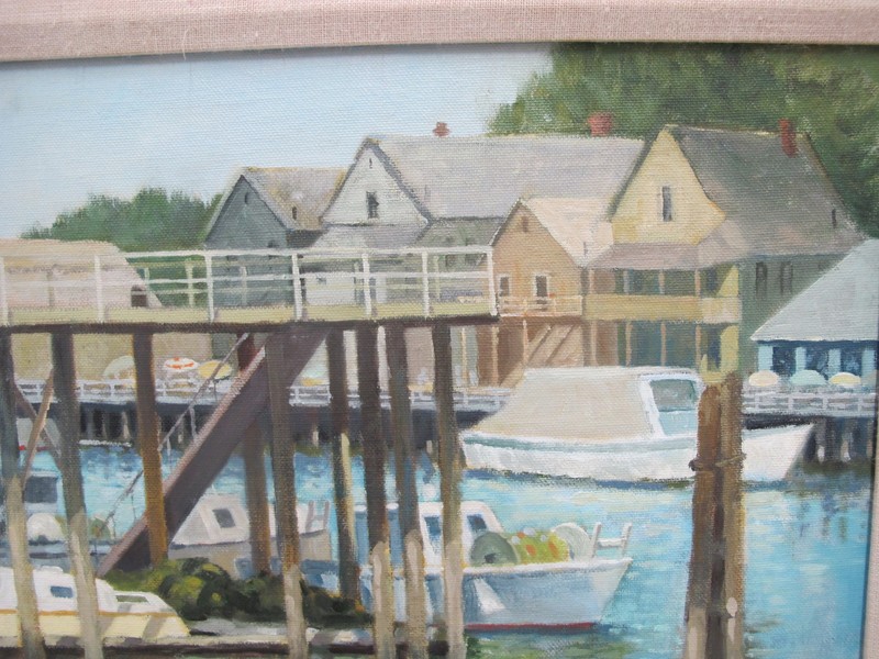 DALE GOSS Washington Waterfront BOAT Scene Signed Framed Pacific NW Oil Painting gallery