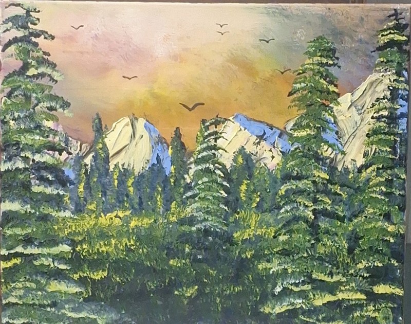 Golden Sky, Acrylic Painting – 16×20 Hand Painted Artwork on Canvas