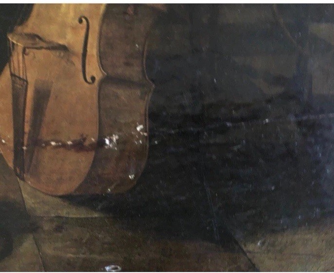 "Family Concert" very old signed oil painting laid on wood Jan Steen circle gallery