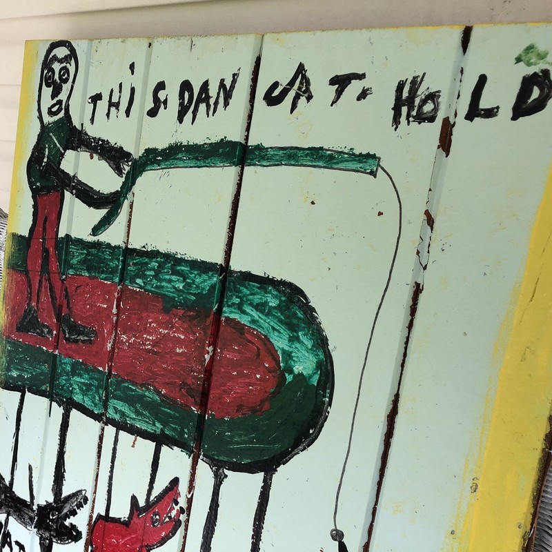 Outsider Folk Art Double Sided Painting By Willie Jinks (1921-2012) gallery