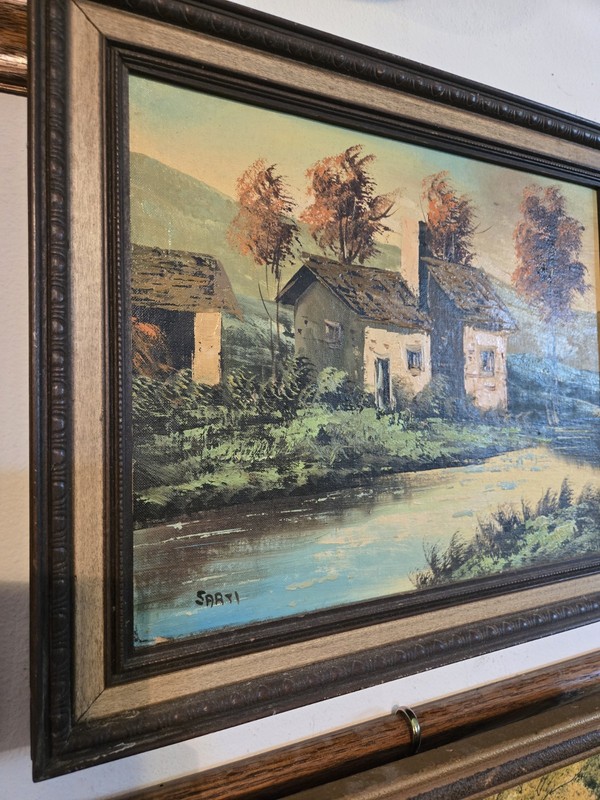 VINTAGE OIL ON CANVAS 8″ BY 10″ ITALIAN LANDSCAPE PAINTING BY NELUSCO SARTI