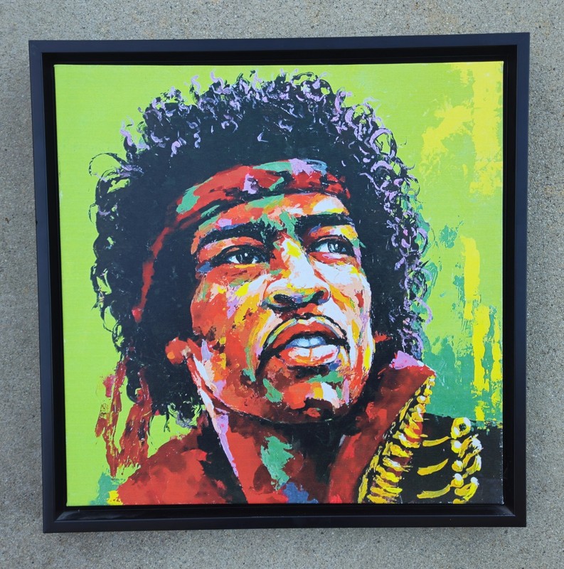 JIMI HENDRIX POP ART ACRYLIC CANVAS PAINTING – 17X17 – VERY NICE CONDITION