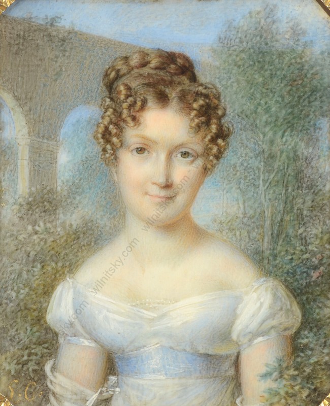 J. Lecourt (fl. 1804/36) "Lady in park of Chateau de Maintenon", 1815/20 gallery