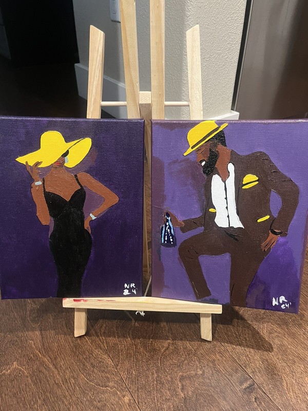 2024 Fall Collection 8×10;African-American Couple on canvas Night Out