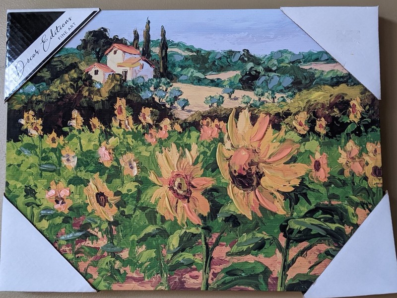 Decor Editions Fine Art Landscape with sunflowers canvas wall decor *Unopened*