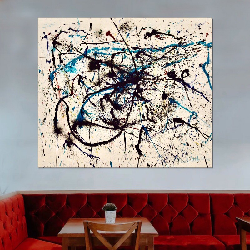Jackson Pollock style Professional￼ Artist Canvas￼ painting￼ 72”X60”Abstract,6ft gallery
