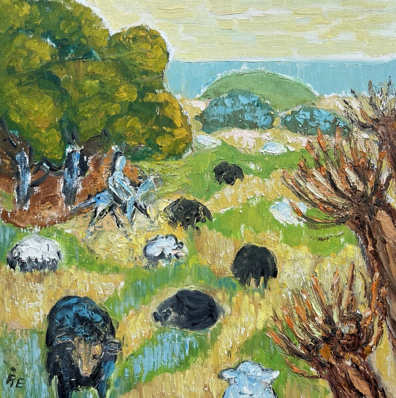 Expressionist Aage Engelbert "Yellow Afternoon in September" Danish Postwar gallery