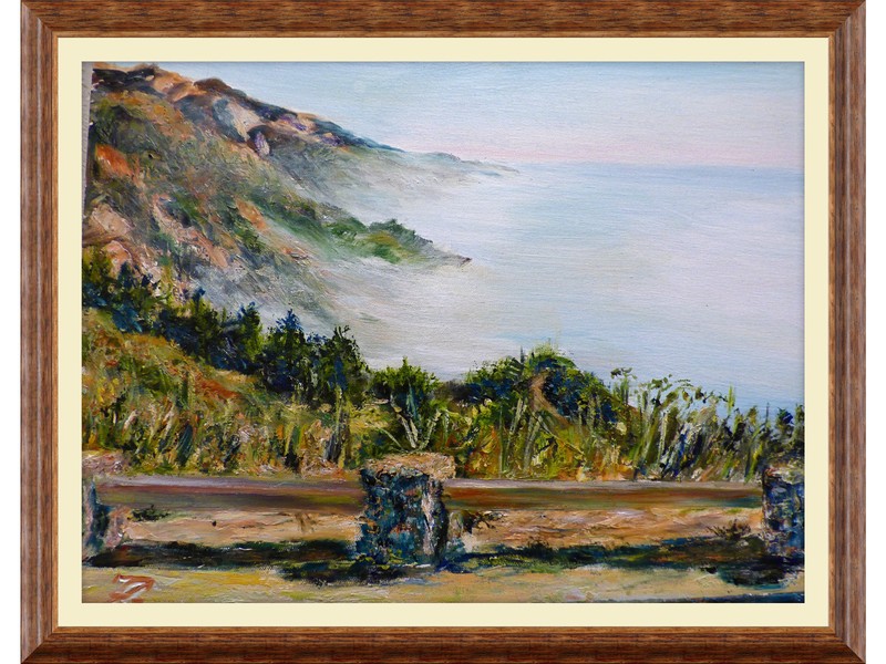 BIG SUR IN THE FOG California Art oil canvas 16×20 by Galina Zaytseva