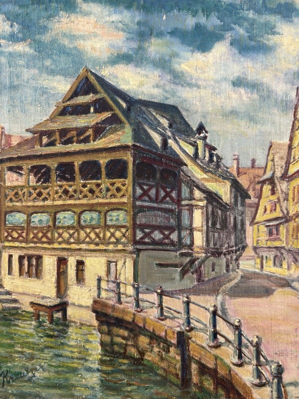 Jan KREUTZ (1897-1979) The Bath Street In Petite France Strasbourg