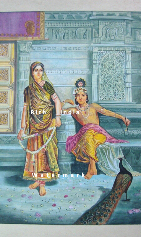 Hindu God Krishna and Goddess Radha Water colour Painting Art Gallery gallery
