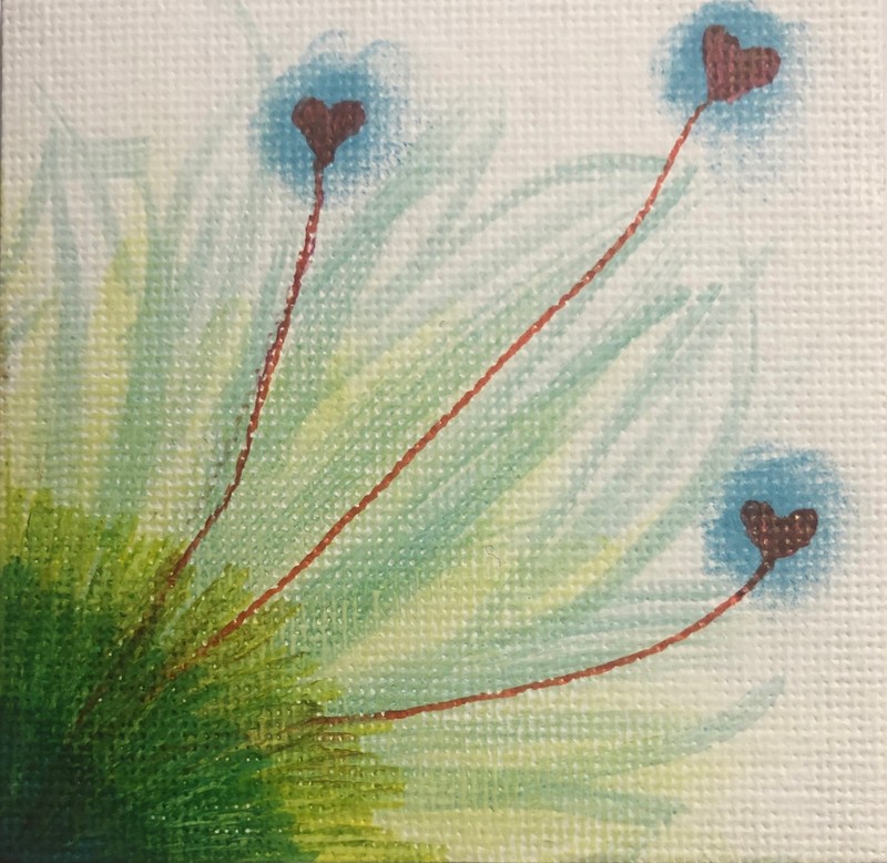 BLESSED#211 2x2 Original Art Modern Minimal Floral Emotion Poet Abstract Nature gallery