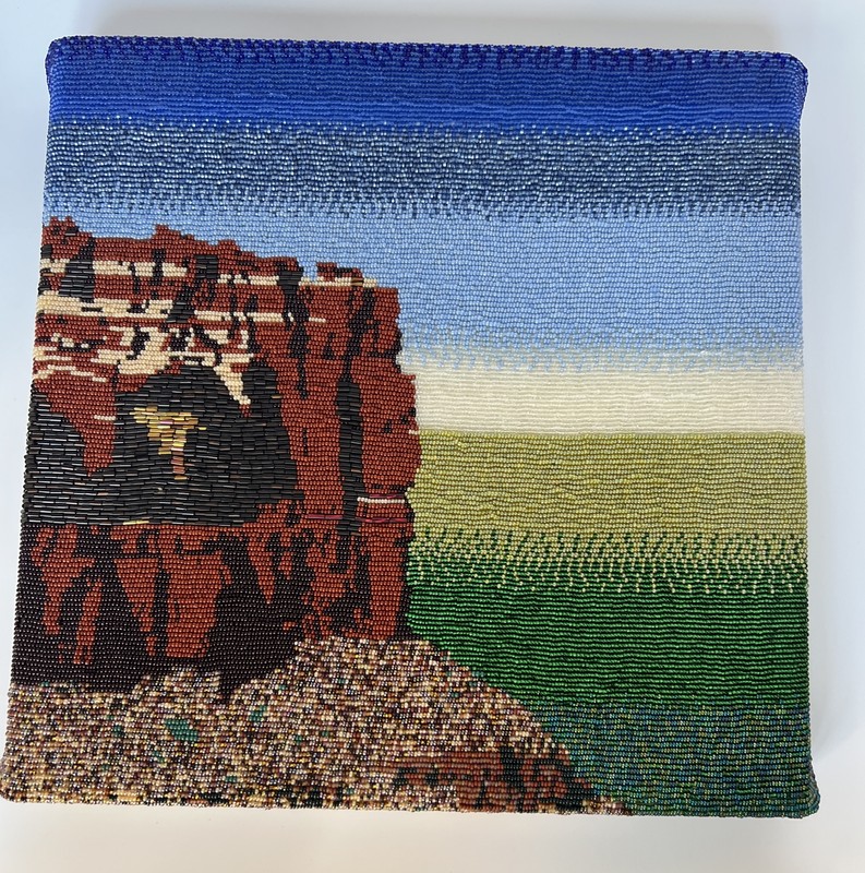 New Mexico Landscape Beadwork Painting By Carie Bowers Santa Fe Artist