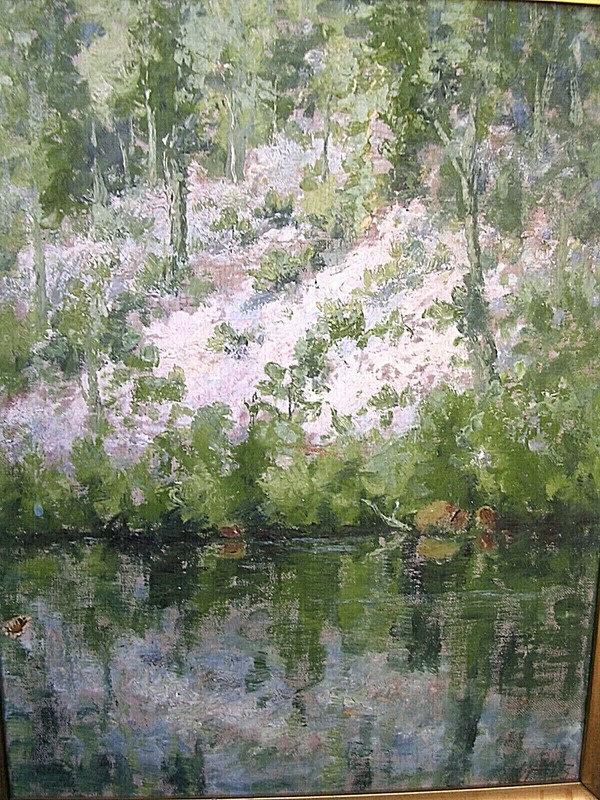 Gamaliel Waldo Beaman Impressionist oil/c Brookledge w/ Mountain laurel SIGNED!