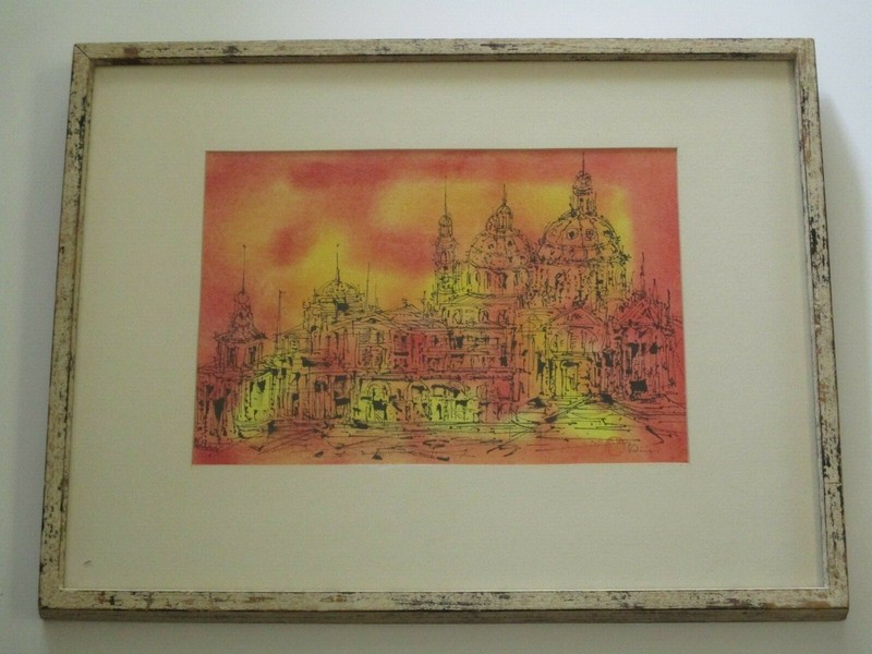 VINTAGE MODERNIST PAINTING MID CENTURY CHINESE JAPANESE SIGNED KOREAN ABSTRACT