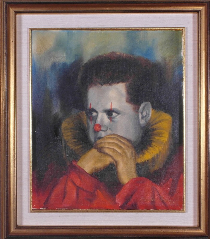 CHARLES BRAGG – «DYLAN THOMAS» OIL PAINTING ON PANEL SIGNED CIRCA 1961