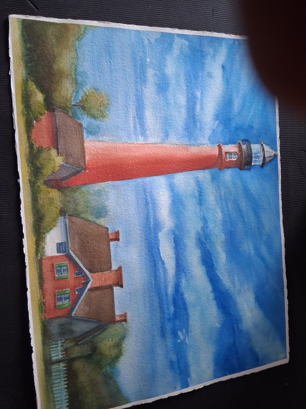 Original Watercolor , Ponce Inlet Lighthouse, Unknown Artist