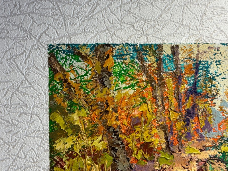 Oil painting Castle Hill Ukrainian painter fiberboard Framed original landscape gallery