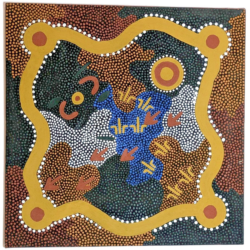 Dot Painting «Untitled «Aboriginal Utopia Region, Northern Territory Artist