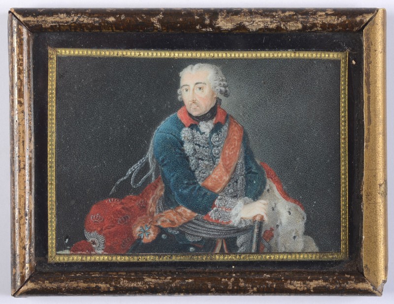 Anton F. Koenig (1722-1787) «Friedrich II, King of Prussia», important miniature