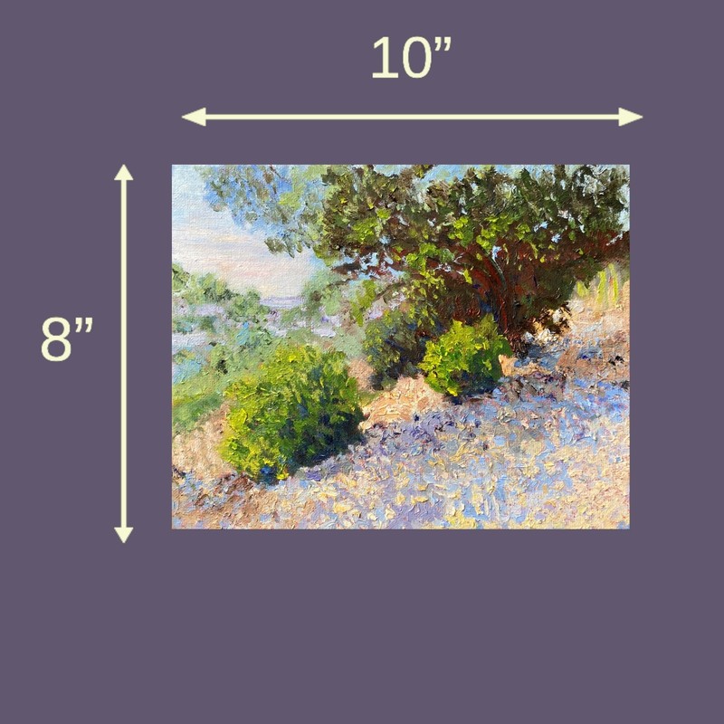 Impressionist 8x10 Oil Painting Coastal Trail Landscape Trees & Bushes Original gallery