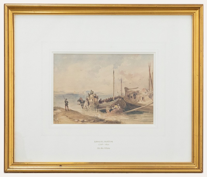 Attrib. Samuel Austin O.W.S. (1796-1834) – Watercolour, On the Rhine