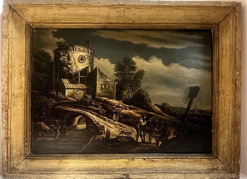 17th 18th Flemish Dutch Italianate Painting Wood Panel Antique Frame OId Master