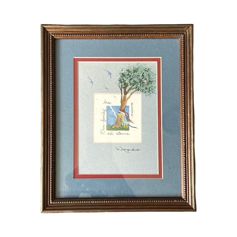 Donna Morgan Autographed Framed Watercolor 9” x 11” Excellent Used Condition