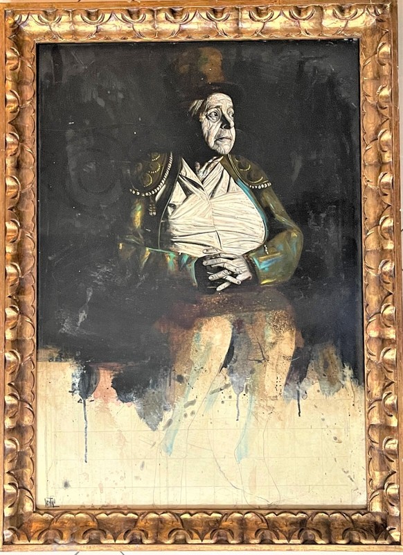 FRANCISCO CORTIJO (Seville, Spain) Mother’s Portrait Oil on Board Painting
