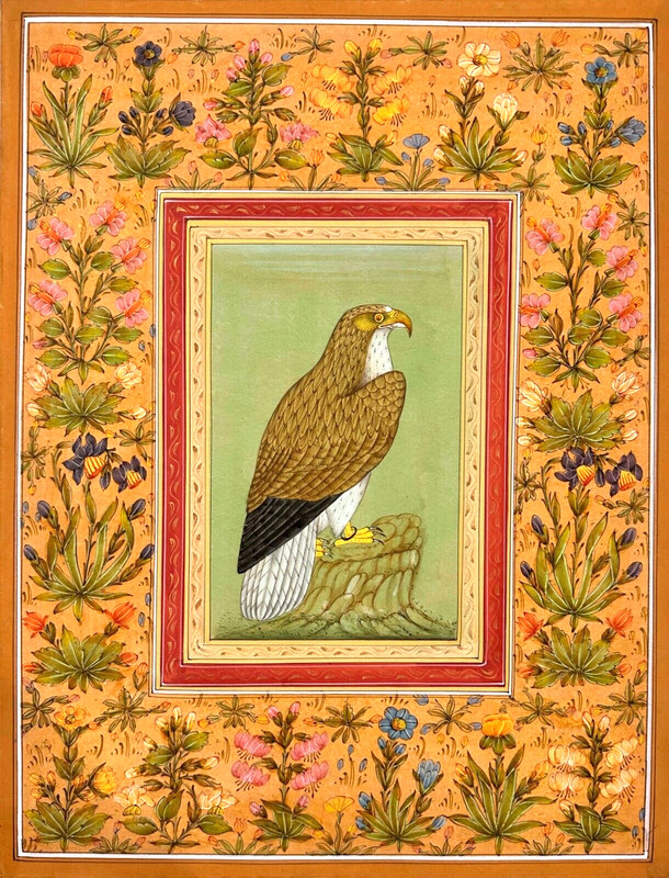 Handcrafted Indian Eagle Bird Miniature Painting | Paper Art Wall Hanging Decor