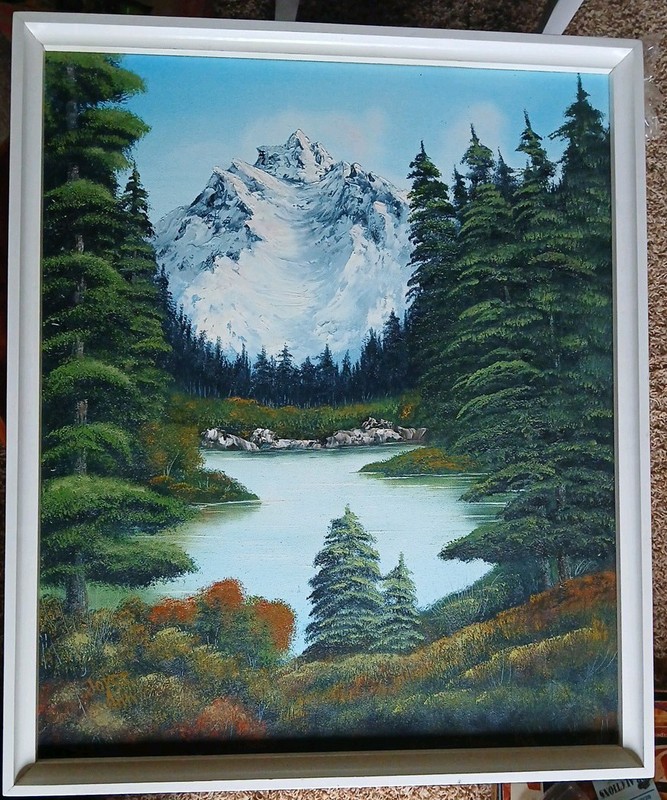Oil Painting Mountain And Lake Landscape By JOYCE ANN Fredrix Canvas House Decor