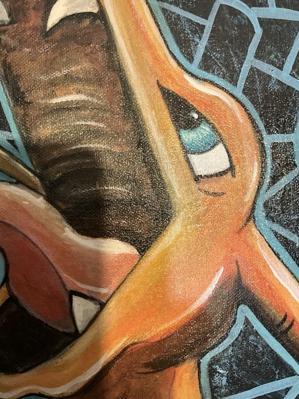 Pokémon “Fire evolution” Acrylic Painting On Canvas (original) 36x48 Charizard gallery
