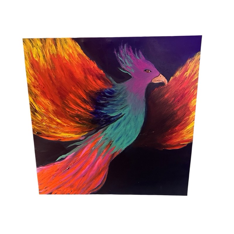 The Rising Phoenix Painting Singed By Artist S. Jones