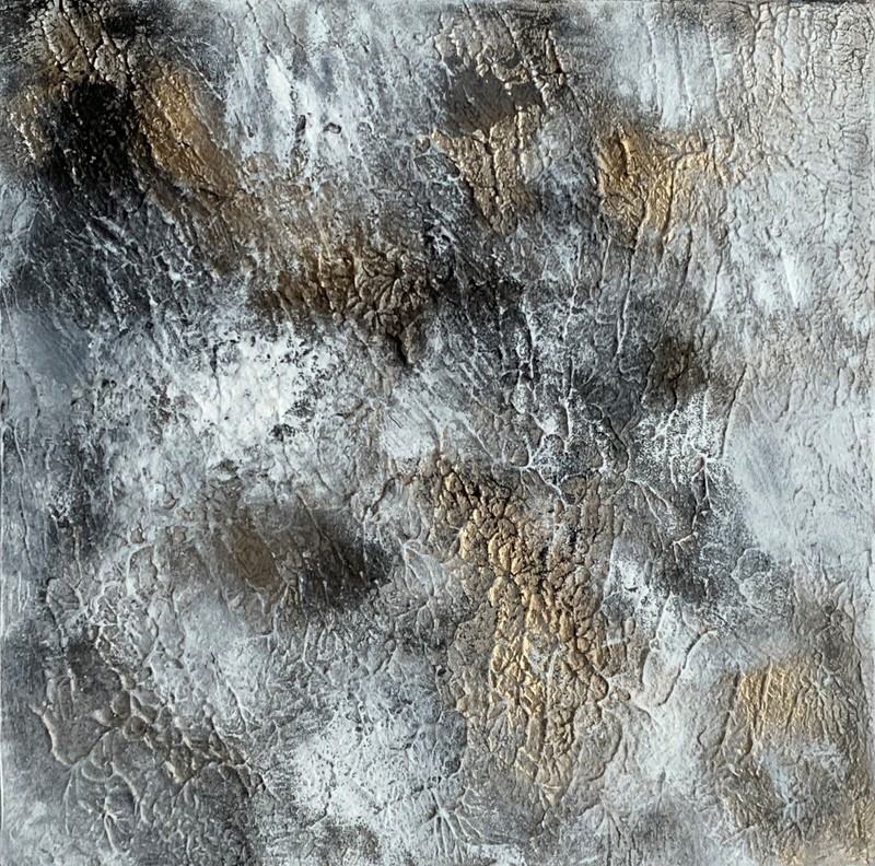 Grey Gold Original painting Abstract wall art Canvas for home and office gallery