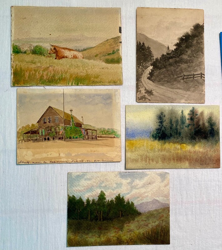 E.W. Currier Paintings 1900’s – Watercolor & Pen/Ink – Auction house Appraised