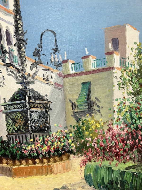 VTG Moreno Impressionist Seville Architecture Canvas Framed 17.25”x 21.25” 1of3 gallery
